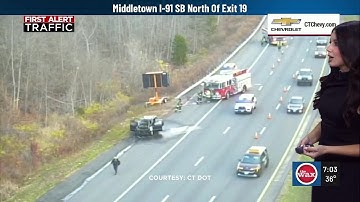 FIRST ALERT TRAFFIC: Vehicle fire closes lanes on I-91 south in Middletown