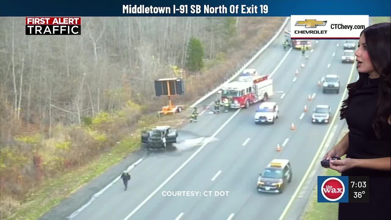 FIRST ALERT TRAFFIC: Vehicle fire closes lanes on I-91 south in ...