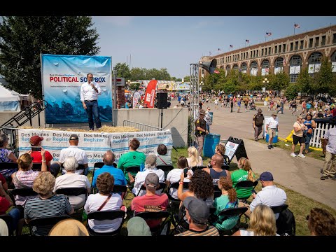 GOP presidential candidate Will Hurd speaks at the Des Moines Register Political Soapbox @DMRegister