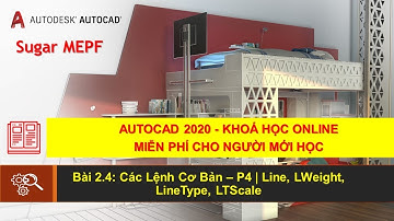 Autocad 2020 - Bài 2.4: Các Lệnh Cơ Bản – P4 | Line, LWeight, LineType, LTScale | Sugar MEPF