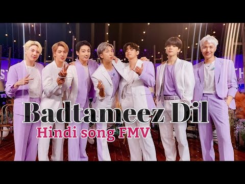 Badtameez Dil 💗 BTS ✨fmv || hindi song edit 🥀❤️#bts #btsedits #trending #fmv #btsfmv #love