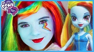 My Little Pony Rainbow Dash Makeup Tutorial Equestria Girl Doll Cosplay Kittiesmama