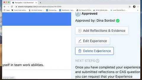 Reflections & Evidence on Managebac