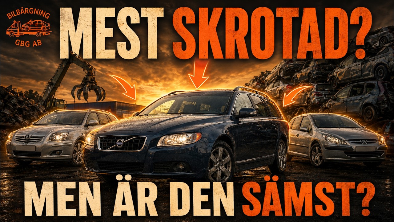 Video: vilken bilmodell skrotas mest i Sverige – statistik per 1 000 registrerade bilar