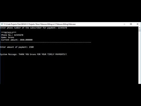 TELECOM BILLING SYSTEM IN C PROGRAMMING WITH SOURCE CODE