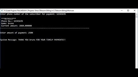 TELECOM BILLING SYSTEM IN C PROGRAMMING WITH SOURCE CODE