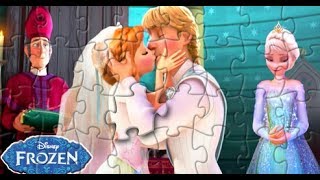 frozen  Anna and kristoff  wedding kiss puzzle game for kids/puzzle video for kids screenshot 4