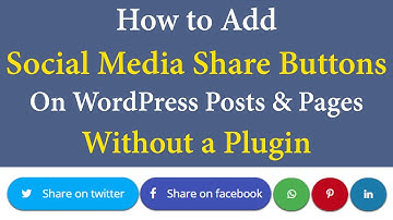 How to Add Social Media Share Buttons on WordPress Post & Pages without Plugin | Learn 2 Smart