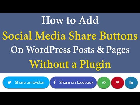 How to Add Social Media Share Buttons on WordPress Post & Pages without Plugin | Learn 2 Smart
