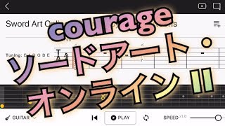 Video voorbeeld van "【TAB】courage/ソードアート・オンライン II【エレキギター初心者用練習曲】Guitar tutorial"