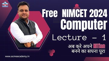 NIMCET 2024 COMPUTER LECTURE 01 | India