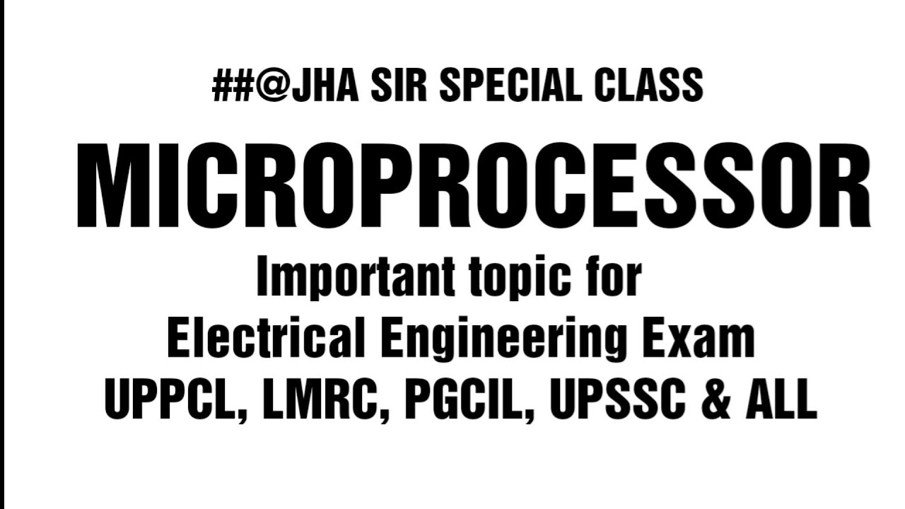 Microprocessor | Important Topic For Junior Engineer Exam - YouTube