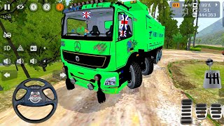 Bharat Benz 6x6 Power Full Stones Transport Truck Driving In Offroad | Bus Simulator Indonesia Game 