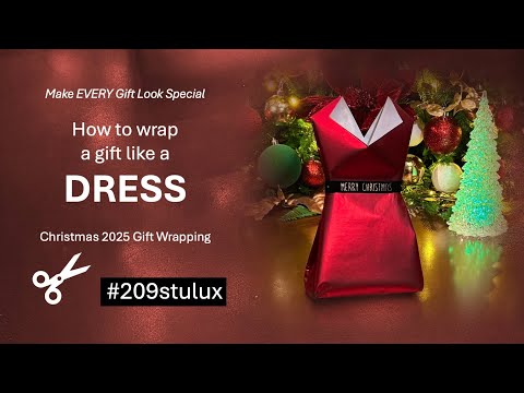 Tutorial  How to wrap a Gift like a DRESS #giftwrapping #209stulux # christmas - YouTube