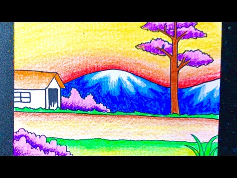 Video Hướng dẫn vẽ tranh đề tài phong cảnh đơn giản mà đẹp |... - youtube