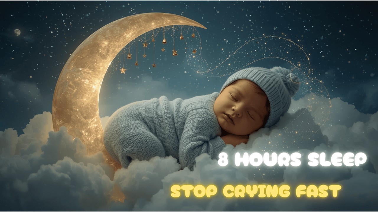 8 Hour Baby Sleep Music 🌙 Instant Sleep in 3 Minutes 🔔 Stop Crying Fast (8 Hours)