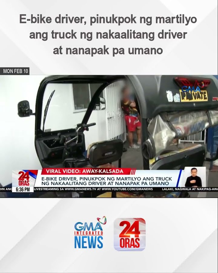 E-bike driver, pinukpok ng martilyo ang truck ng nakaalitang driver at nanapak pa umano | 24 Oras