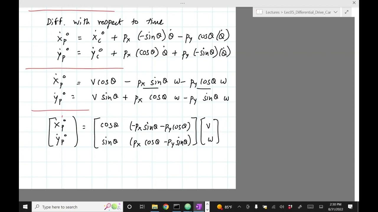 Robotics Lec 5b Differential drive car inverse kinematics (Fall 2022