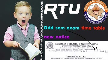 RTU Odd sem Exam new notice🔥 2022 | RTU Kota