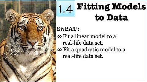1.4 : Fitting Models to Data