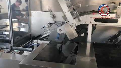 Automatic hot melt glue food bag pouch horizontal cartoning machine encasing line