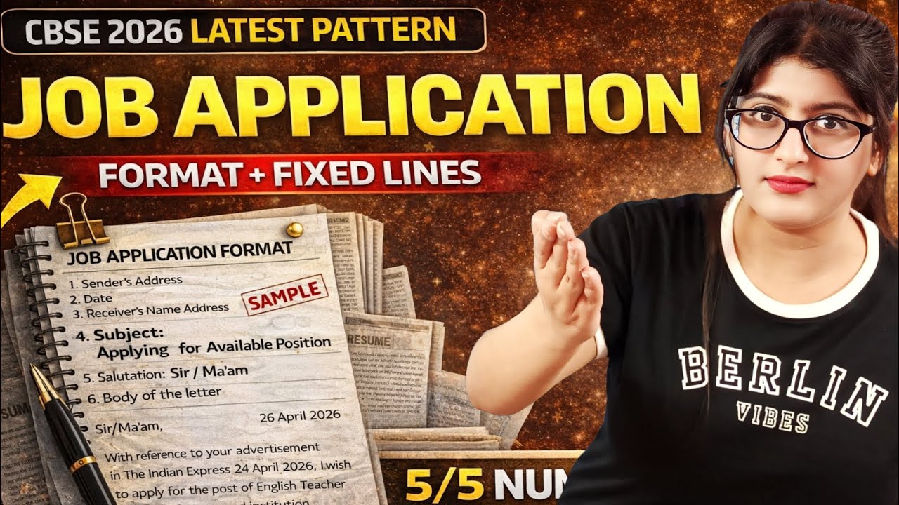 Job application|Job application format |Job application format class 12 cbse 2025