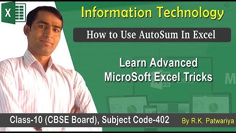How to Use AutoSum Formula in Excel | Spreadsheet (Intermediate) | Information Technology