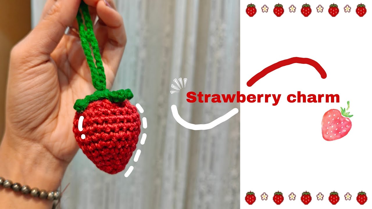 Easy Crochet Strawberry Keychain 🍓 | Beginner-Friendly Tutorial