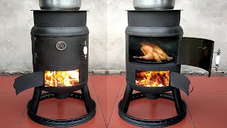The idea of ​​making a wood stove - smokeless chicken oven is amazing
