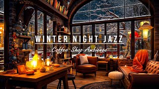 Warm Piano Jazz Music for Stress Relief ☕ Cozy Winter Coffee Shop Ambience and Relaxing Jazz Music