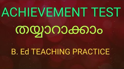 ACHIEVEMENT TEST // TEACHING PRACTICE