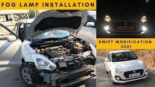 Fog lamps installation in new swift vxi 2021 | swift 2021 modifications|swift DRL installed|Ronak