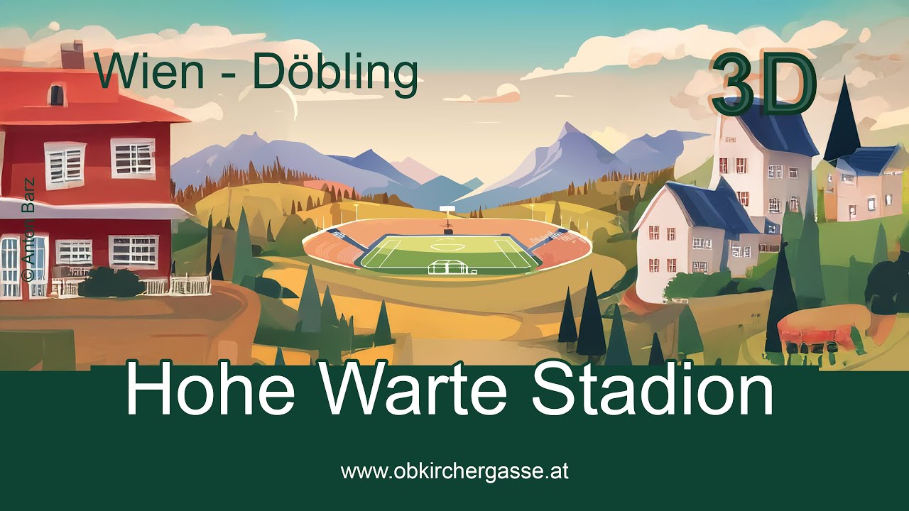 3D Ansicht Hohe Warte Stadion Wien. Google Earth Aufnahme 2025