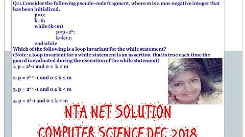 NTA UGC NET December 2018 Computer Science Paper Solution Q11