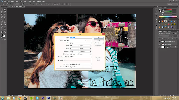 Photoshop CS6 Tutorial - 7 - Creating a New Document Part 1