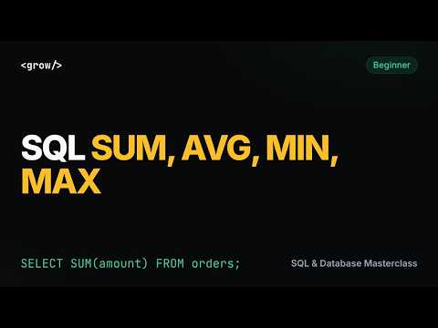 SQL Aggregate Functions Explained: SUM, AVG, MIN, MAX, NULLs and Empty Results (PostgreSQL)