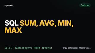 SQL Aggregate Functions Explained: SUM, AVG, MIN, MAX, NULLs and Empty Results (PostgreSQL)