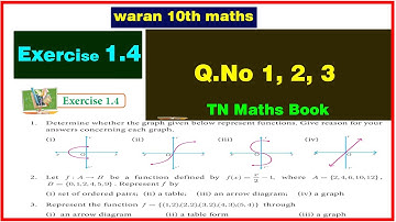 TN 10th maths Exercise 1.4 Q.No 1, 2, 3 in Ch 1. Relation and Functions-TNSCERT