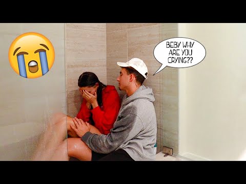 CRYING IN THE SHOWER FULLY CLOTHED PRANK ON BOYFRIEND!! *CUTEST REACTION*