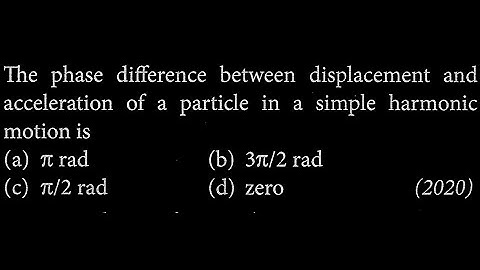 The phase difference between displacement and acceleration of a particle in a simple  SW DTS 02 Q5