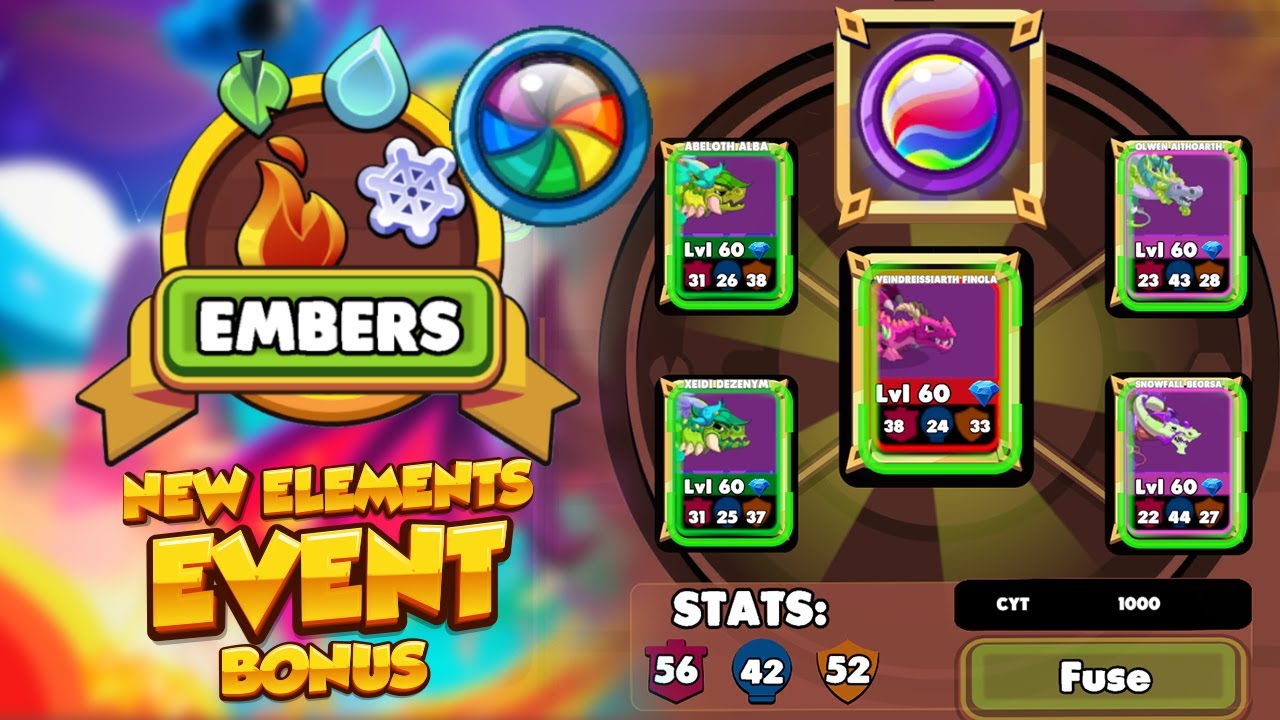 DRAGONARY X5 EMBER x2 energy EVENT is back How to farm ember sparks fast Fusion EPIC Dragons fusion