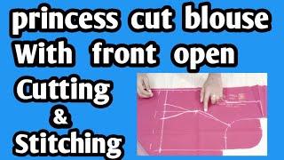 Princess cut blouse with front open cutting and stitching || Mala's Studio
