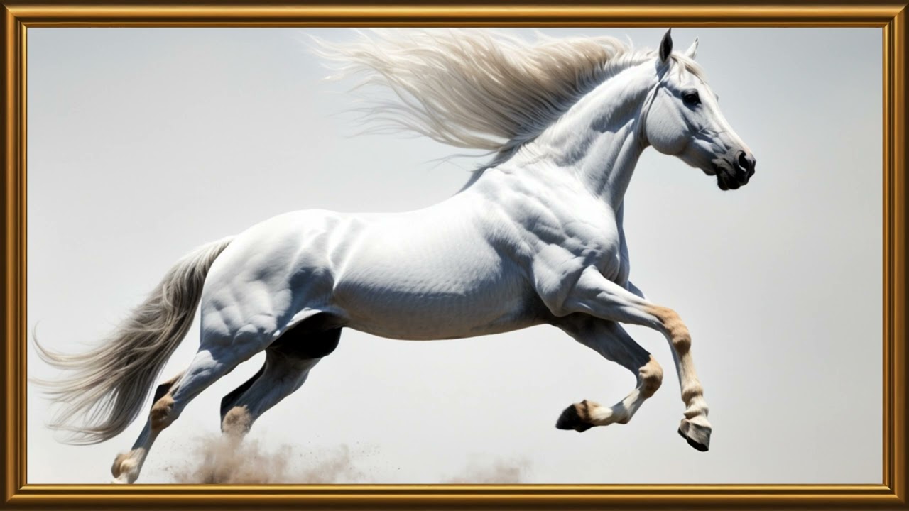 White Horse |TV Frame 4K | TV 4K |@tvframeart9