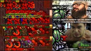 Annihilator Quest Old Tibia Dura 7.4: 4 MS vs. EK + MS + 2RP vs. EK + 3RP