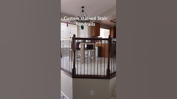 CustomStainedHandrail#handyman #hardwork #work #construction #handrails #love #viral #shorts#foryou