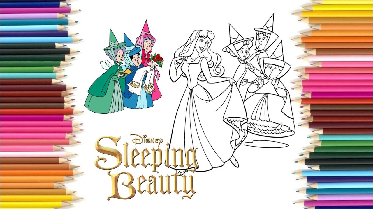 Coloring Aurora Sleeping Beauty Coloring Pages YouTube