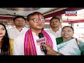 Congress koraput ls candidate saptagiri sankar ulaka offers prayer before casting his vote