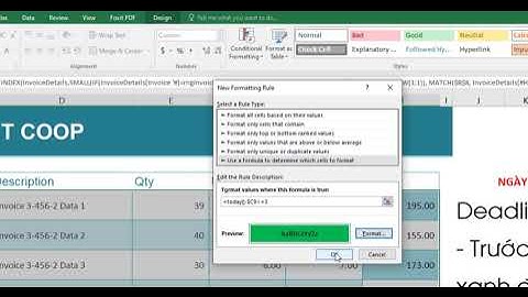 CÁCH CẢNH BÁO QUÁ HẠN HỢP ĐỒNG - QUÁ HẠN CÔNG NỢ VỚI EXCEL | OVER DEADLINE IN EXCEL