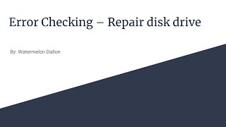 How To Fix USB Drive Or Hard Disk Drive (Error Checking Tool On Windows)