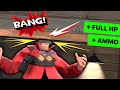 smash head on ceiling = get full hp & ammo back